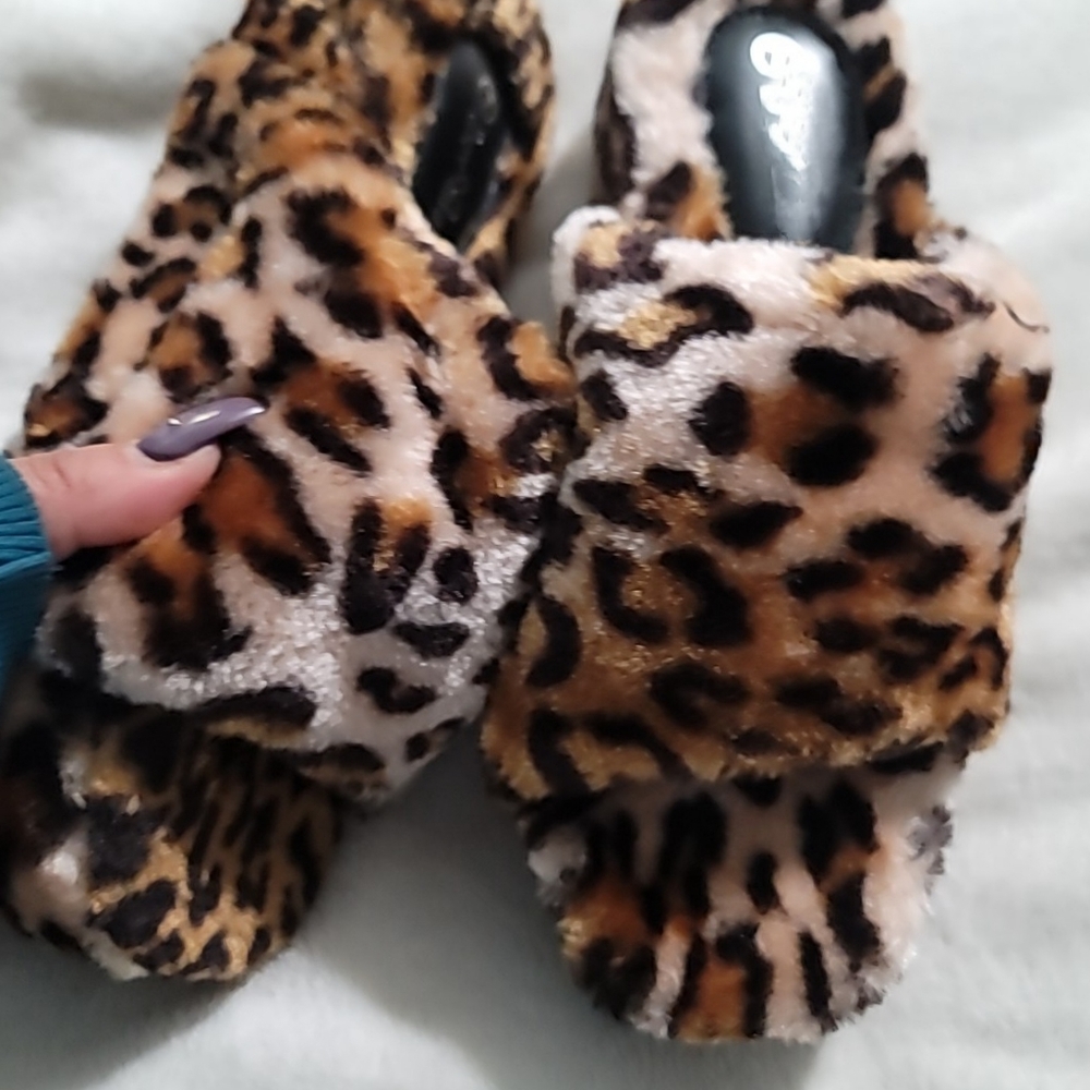 HIGH PLATFORM FUR SANDAL - LEOPARD - Picture 4 of 4